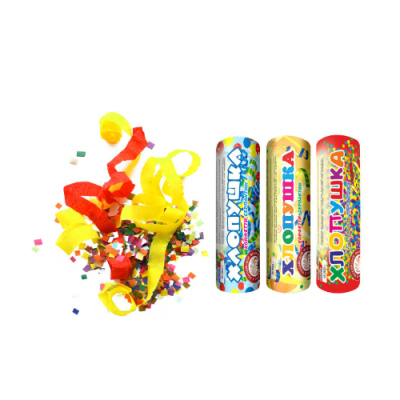 Набор ( 3конф.+3серп.) Набор хлопушек купить в Десногорске | desnogorsk.salutsklad.ru